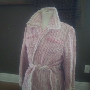 WD Pink Jacket W Floral Lining Sparkles! Sz 12